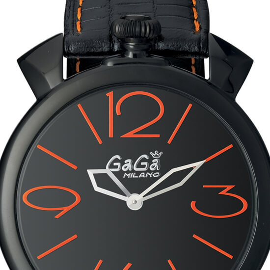 ガガミラノ スーパーコピーGaGa MILANO 時計 マニュアーレシン46mm ブラックレザー 5092.01